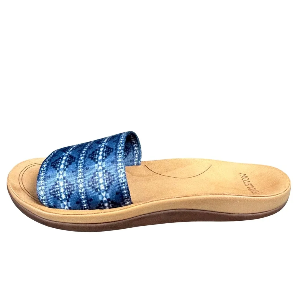 Pendleton‎ Desert Dawn Womens Blue Aztec Geo Slide Slip On Sandals Size 6M
